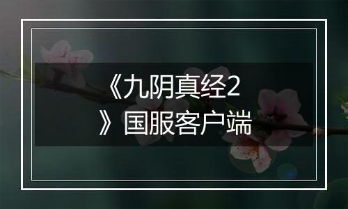 《九阴真经2》国服客户端