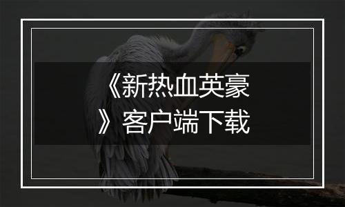 《新热血英豪》客户端下载