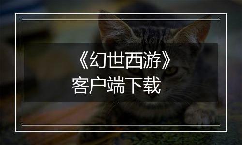 《幻世西游》客户端下载