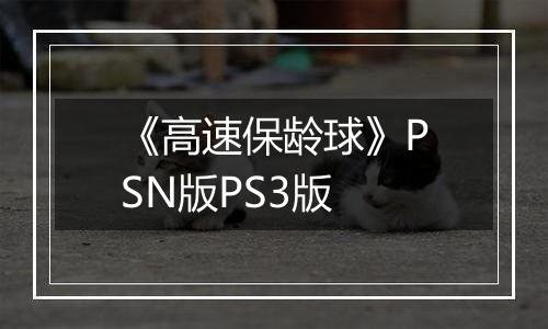 《高速保龄球》PSN版PS3版