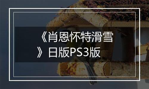 《肖恩怀特滑雪》日版PS3版