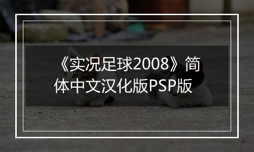 《实况足球2008》简体中文汉化版PSP版