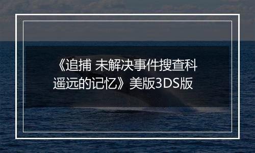 《追捕 未解决事件搜查科 遥远的记忆》美版3DS版