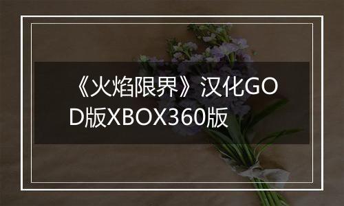 《火焰限界》汉化GOD版XBOX360版