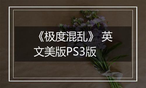 《极度混乱》 英文美版PS3版