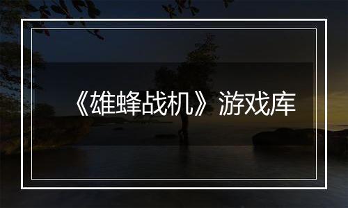 《雄蜂战机》游戏库