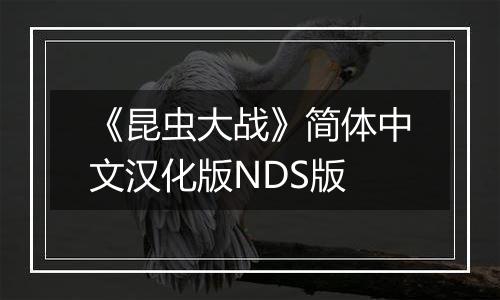 《昆虫大战》简体中文汉化版NDS版