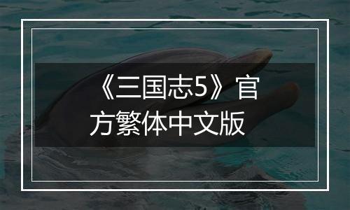 《三国志5》官方繁体中文版