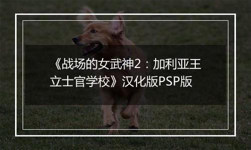 《战场的女武神2：加利亚王立士官学校》汉化版PSP版