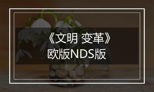 《文明 变革》 欧版NDS版