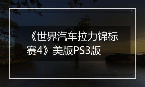 《世界汽车拉力锦标赛4》美版PS3版