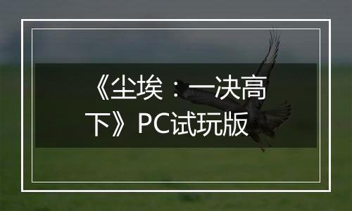 《尘埃：一决高下》PC试玩版