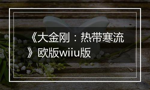 《大金刚：热带寒流》欧版wiiu版
