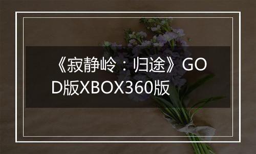 《寂静岭：归途》GOD版XBOX360版