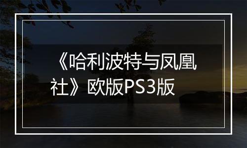 《哈利波特与凤凰社》欧版PS3版