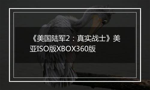 《美国陆军2：真实战士》美亚ISO版XBOX360版