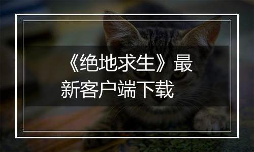《绝地求生》最新客户端下载