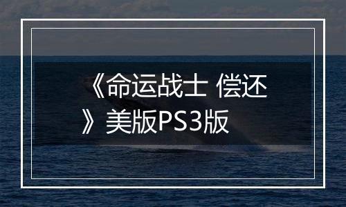 《命运战士 偿还》美版PS3版