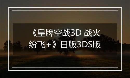 《皇牌空战3D 战火纷飞+》日版3DS版