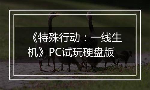 《特殊行动：一线生机》PC试玩硬盘版