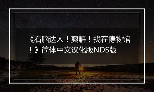 《右脑达人！爽解！找茬博物馆！》简体中文汉化版NDS版