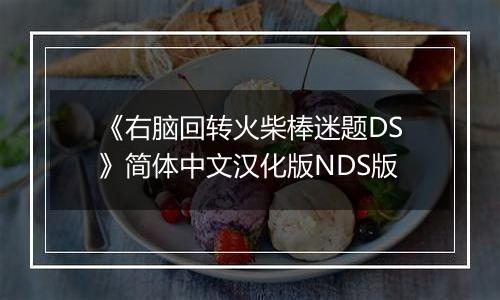 《右脑回转火柴棒迷题DS》简体中文汉化版NDS版