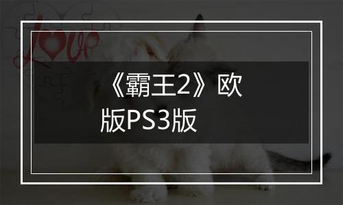 《霸王2》欧版PS3版