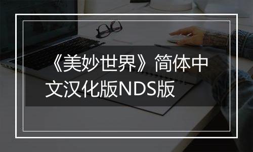 《美妙世界》简体中文汉化版NDS版