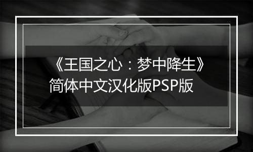 《王国之心：梦中降生》简体中文汉化版PSP版