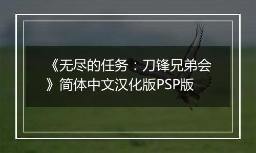 《无尽的任务：刀锋兄弟会》简体中文汉化版PSP版