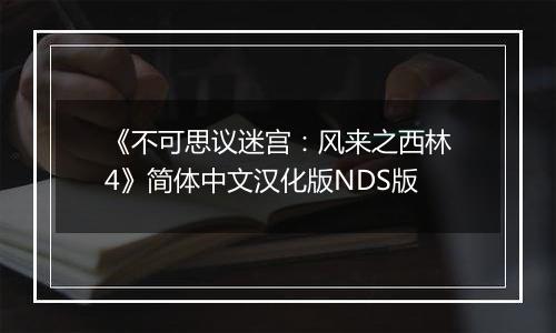 《不可思议迷宫：风来之西林4》简体中文汉化版NDS版