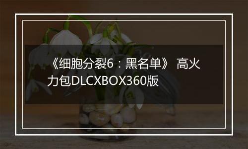 《细胞分裂6：黑名单》 高火力包DLCXBOX360版
