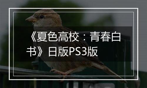 《夏色高校：青春白书》日版PS3版