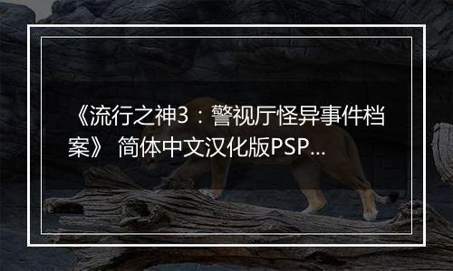 《流行之神3：警视厅怪异事件档案》 简体中文汉化版PSP版