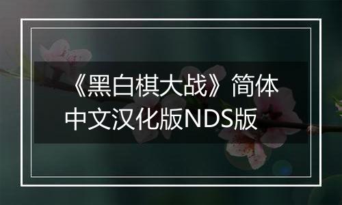 《黑白棋大战》简体中文汉化版NDS版