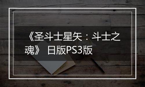 《圣斗士星矢：斗士之魂》 日版PS3版