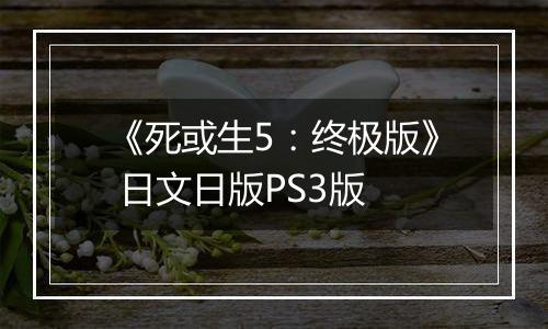 《死或生5：终极版》 日文日版PS3版