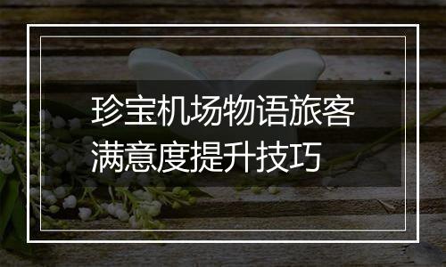 珍宝机场物语旅客满意度提升技巧