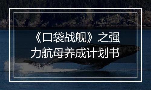 《口袋战舰》之强力航母养成计划书