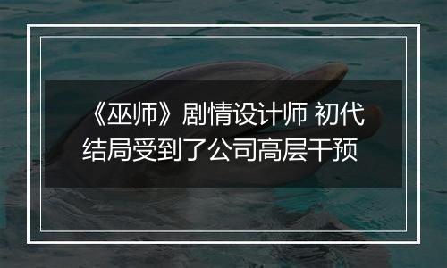 《巫师》剧情设计师 初代结局受到了公司高层干预