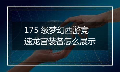 175 级梦幻西游竞速龙宫装备怎么展示
