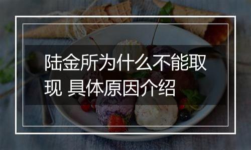 陆金所为什么不能取现 具体原因介绍