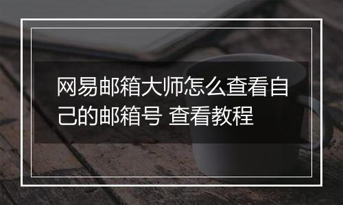 网易邮箱大师怎么查看自己的邮箱号 查看教程
