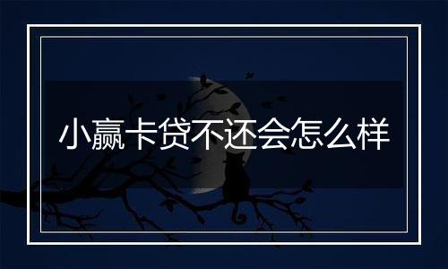 小赢卡贷不还会怎么样