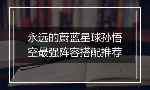 永远的蔚蓝星球孙悟空最强阵容搭配推荐