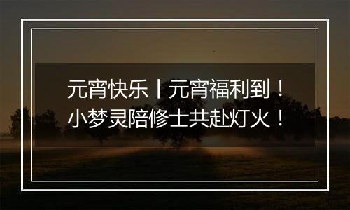 元宵快乐丨元宵福利到！小梦灵陪修士共赴灯火！