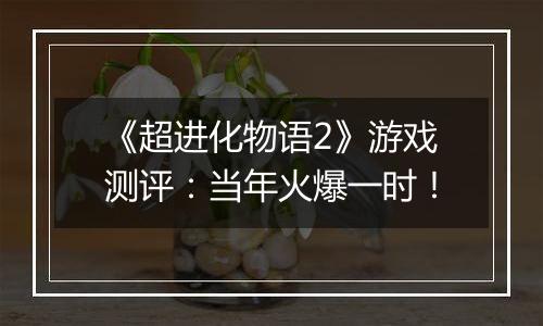《超进化物语2》游戏测评：当年火爆一时！