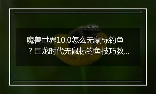 魔兽世界10.0怎么无鼠标钓鱼?巨龙时代无鼠标钓鱼技巧教学
