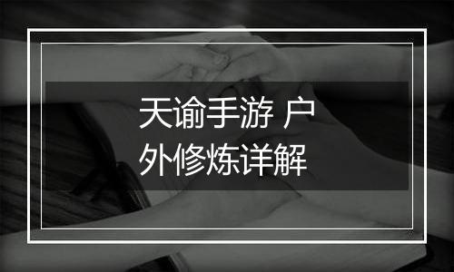 天谕手游 户外修炼详解