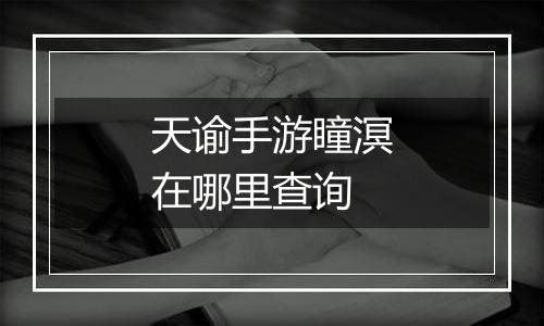 天谕手游瞳溟在哪里查询